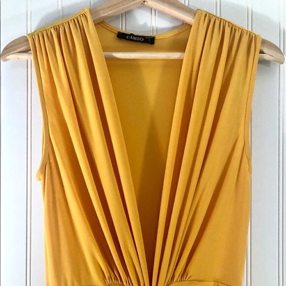 CAMEO Cinched Golden Yellow Maxi Gown Goddess Dress - Picture 2 of 8